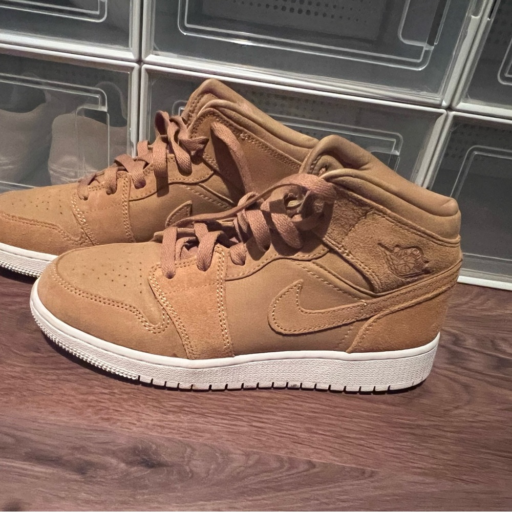 Nike Mid-Top Sneakers in Wheat Brown with White Sole